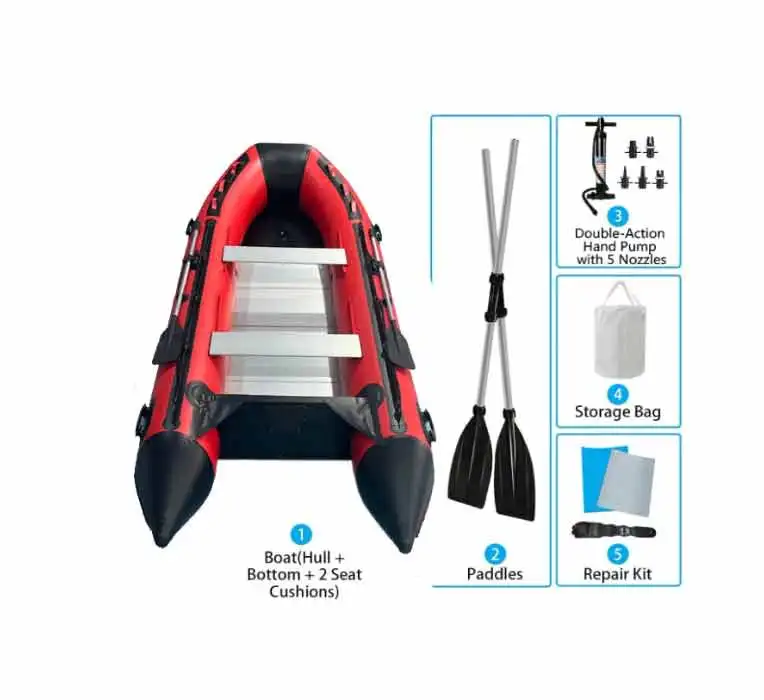 Synsor 2024 New PVC Drop Stitch 3m Inflatable Fishing Boat 3 4 5 person aluminium alloy floor inflatable boats for sale