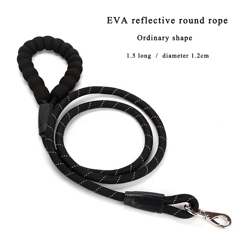 Animal Pet Dog Walking Reflective Braided Rubber Traction Leash Lead Rope Nylon With Spring Dogs Pets Harness Belt Leashes