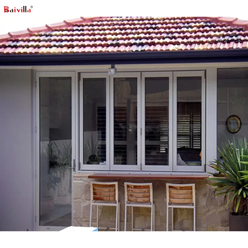 Folding glass windows aluminium bifolding window hot sale in the usa