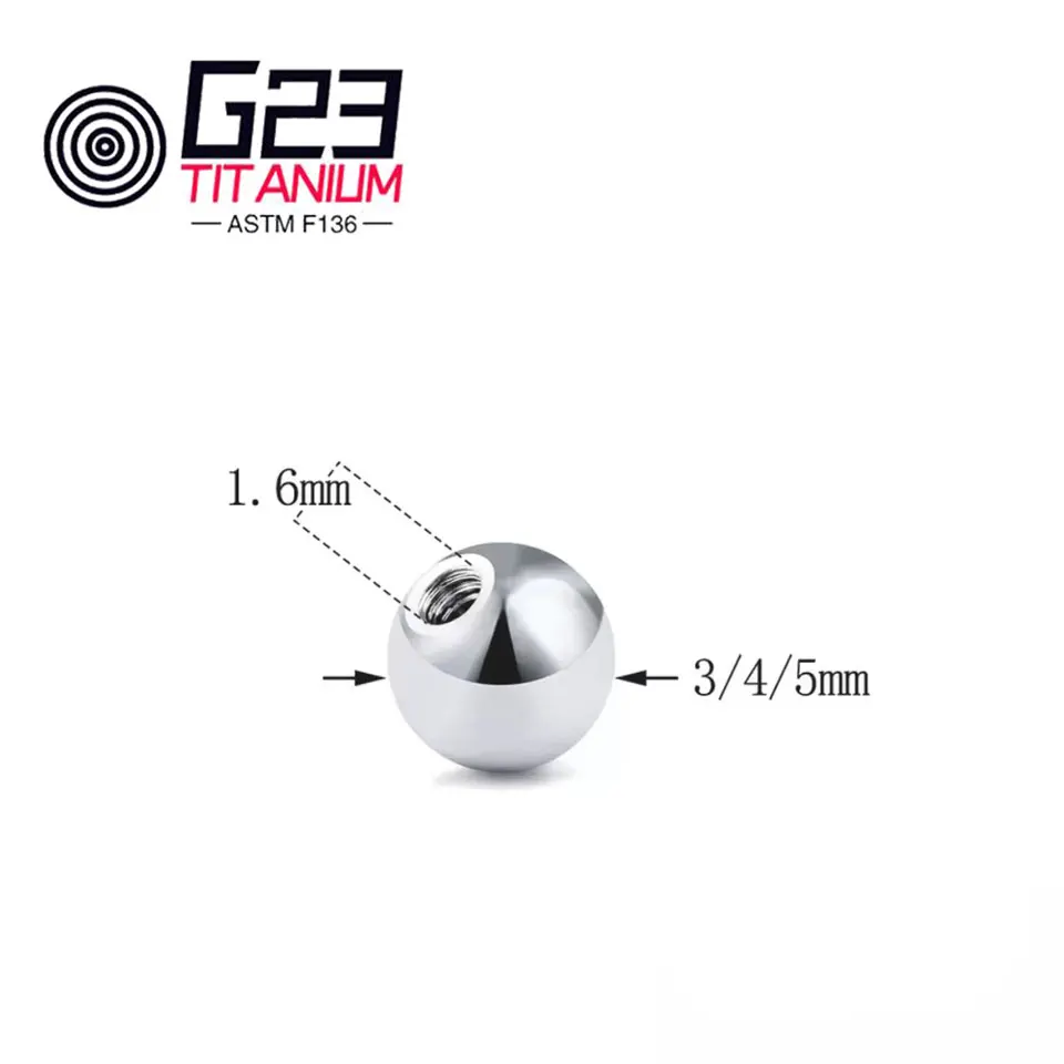 G23 Titanium Body Piercing Navel Nailed Lip Nail Eyebrow Spike Top 14g 16g Internally Threaded Stud Body Jewelry Accessories