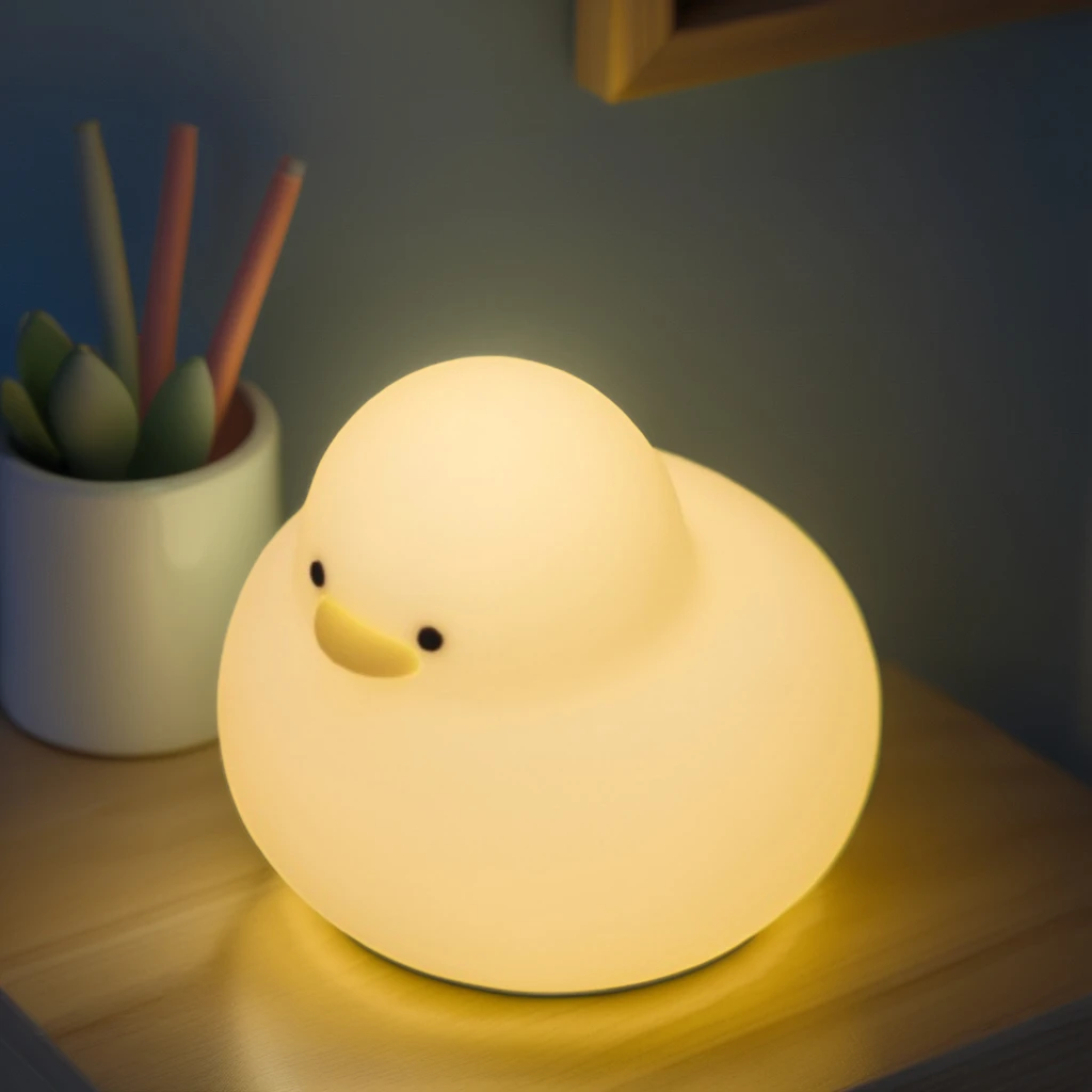 Duck Night USB Rechargeable LED Bedroom Lamp High Quality Custom Silicone Smart Sensor Technology Warm White Kids 5V ABS Switch