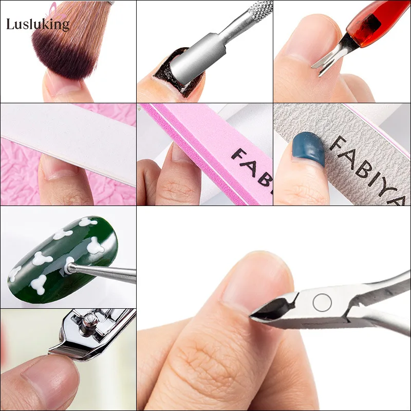 Polishing Strip Dead Skin Nail Tools Nail Steel Push Professional Manicure Tools Kit pedicure kit