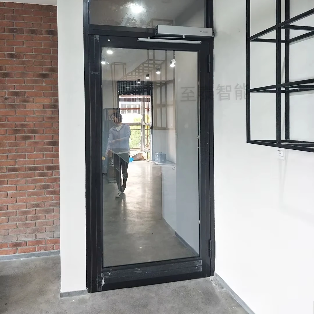 Modern Heavy-Duty Automatic Swing Glass Door Windproof with Finished Surface for Interior Use in Hotels