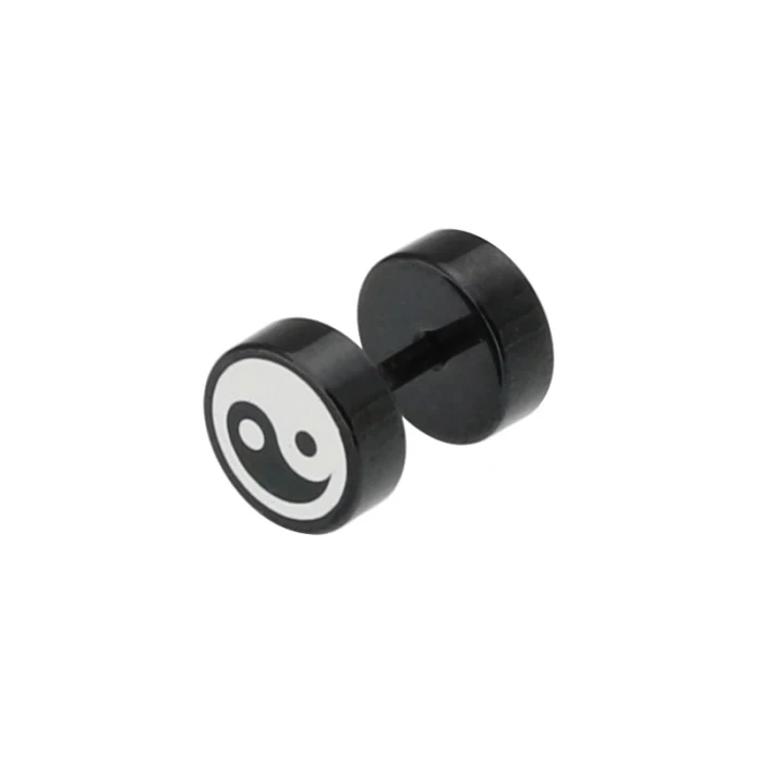 Shuisheng Jewelry 1 pair Wholesale Ear Jewelry Tai Chi Symbol Stainless Steel Eight Diagrams Men Ying Yang Earrings