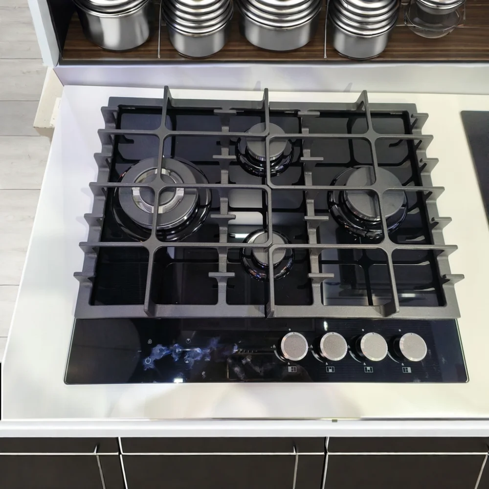 Заводские продажи 4 горелки газовая плита высокого давления для кухни с замком безопасности детей стеклянная керамическая Встроенная