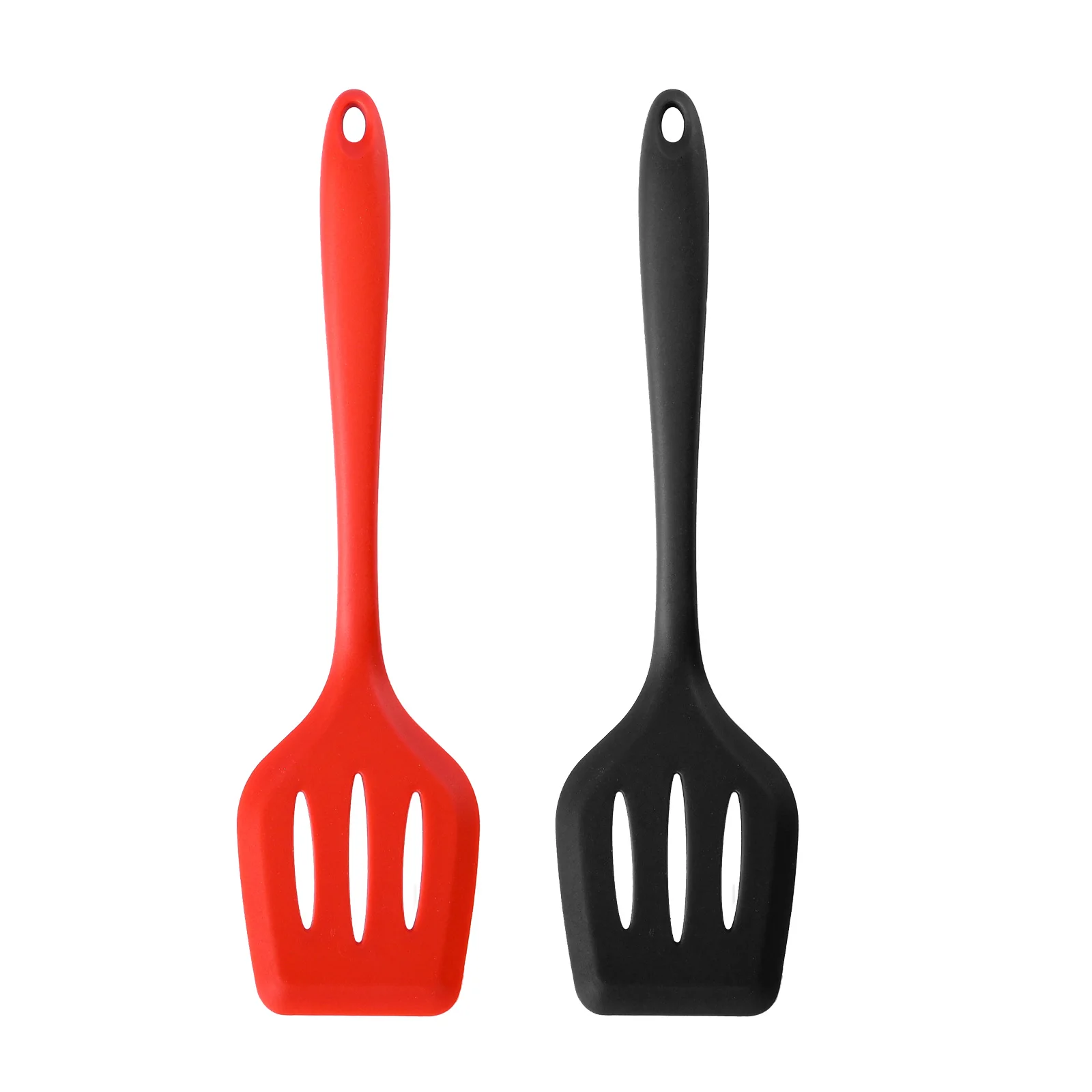 2 Pcs Large Silicone Skimmer Slotted Spatula Silicone Turner for Nonstick Cookware Heat Resistant BPA Free Food Grade Kitchen To