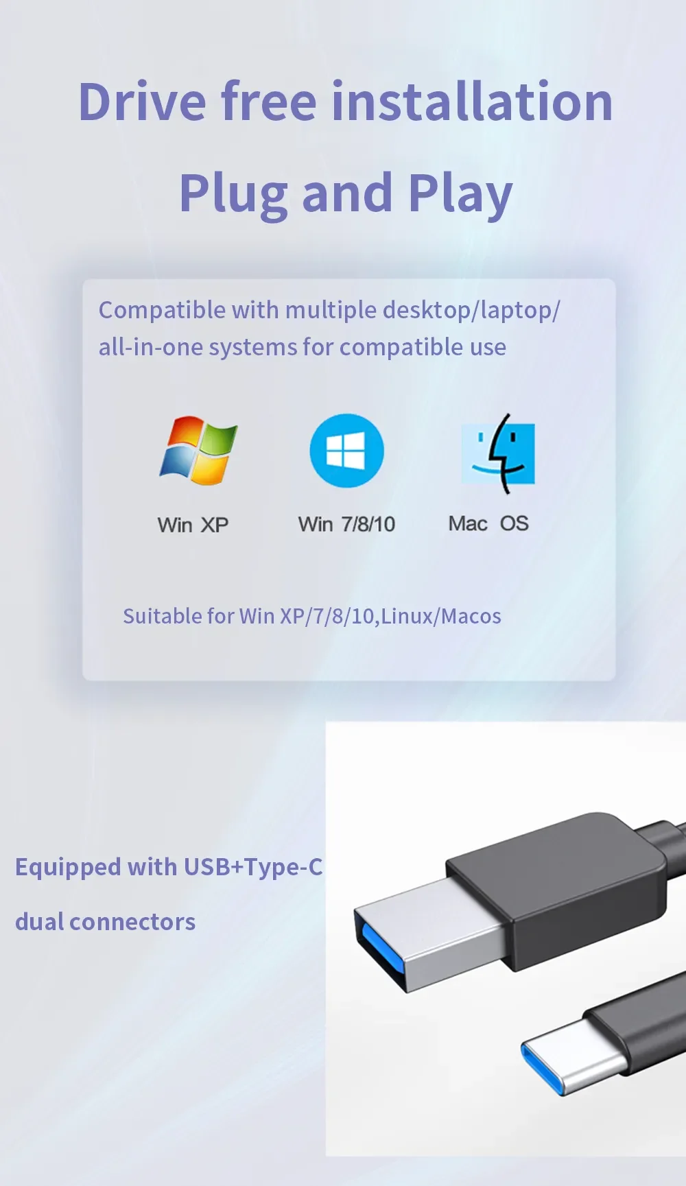 DVD RW CD Type C/USB3.0 Optical Drive Burner Reader External BluRay DVD CD Drive with Type C USB SD TF Card Reader