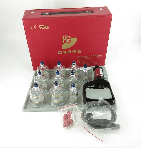 24 Cupping Set12 pcs cups with Pump Suction Cups Jar Vacuum Cupping Set Massager Cupping Tools for Back, Body and Joints Massage