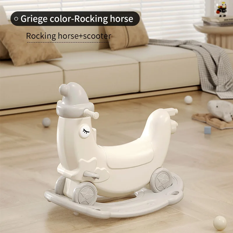 3 in 1 Multi functional HDPE plastic material children ride on animal toy trampoline rocking horse with spring for kids