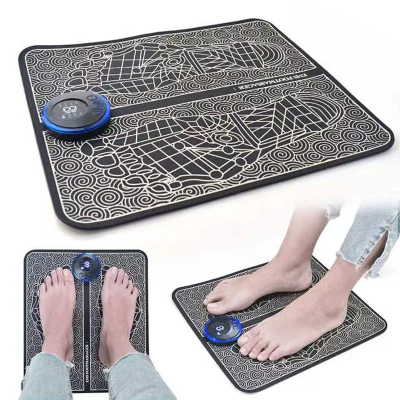 Hot Products Free Sample TENS Massage Pad Feet Muscle Stimulator Massage Mat Electric Vibration EMS Foot Massager