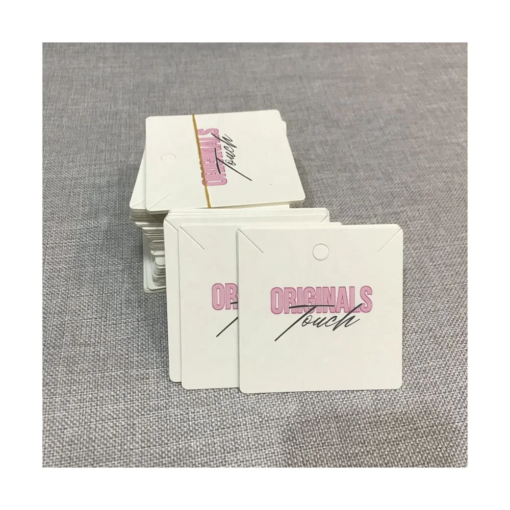 Пользовательская белая матовая картонная витрина для ювелирных изделий 600 г с логотипом из серебряной фольги