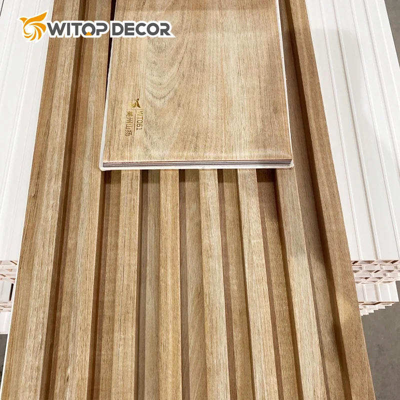 Wooden Series Embossing Indoor Brown color decoration Wpc Wall Panels