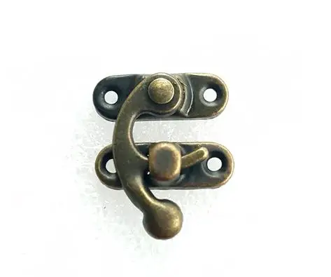 Small Hook Lock Shackle Horns Hasps Buckle Decorative Latch Metal Clasp for Wooden Jewellery Box Cabinet Furnitures