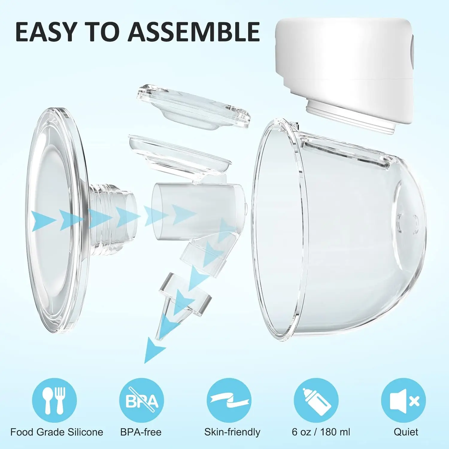 Breast Pump Parts Silicone Baby Feeding Wearable Electric Breast Pump Parts Milk Collection Cup Accessories