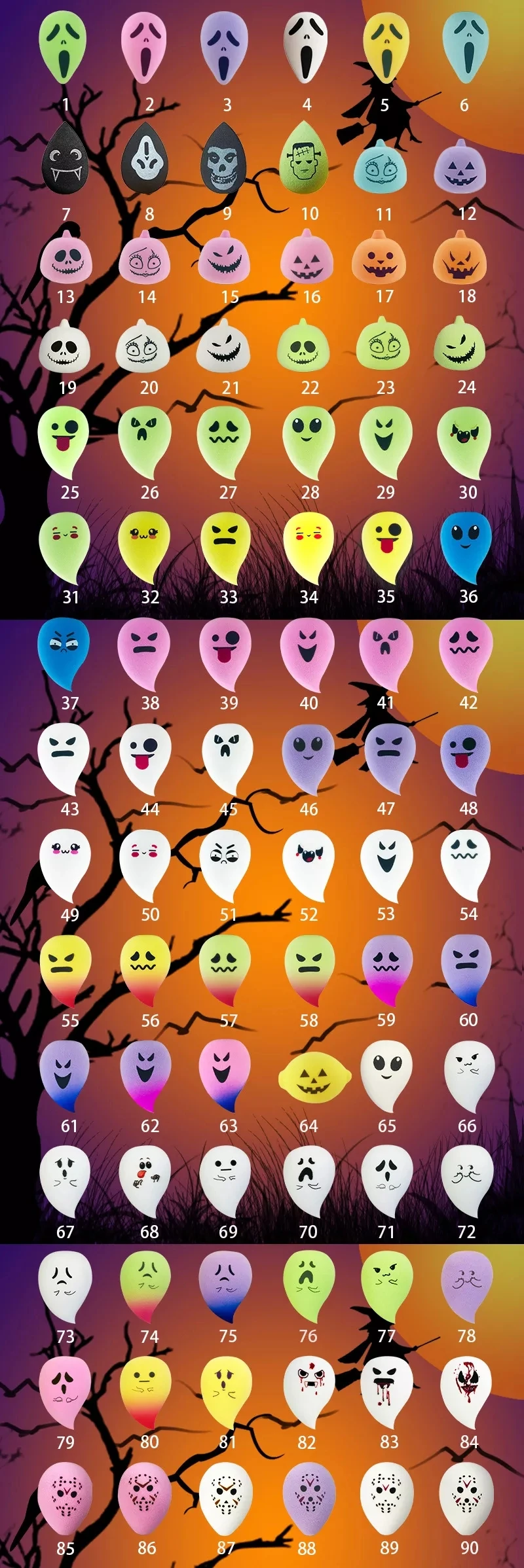 HMU 2022 Cute Ghost Pumpkin Beauty Sponge Egg Cosmetic Make up Sponge Applicator Wholesale Custom Logo Halloween Makeup Sponge