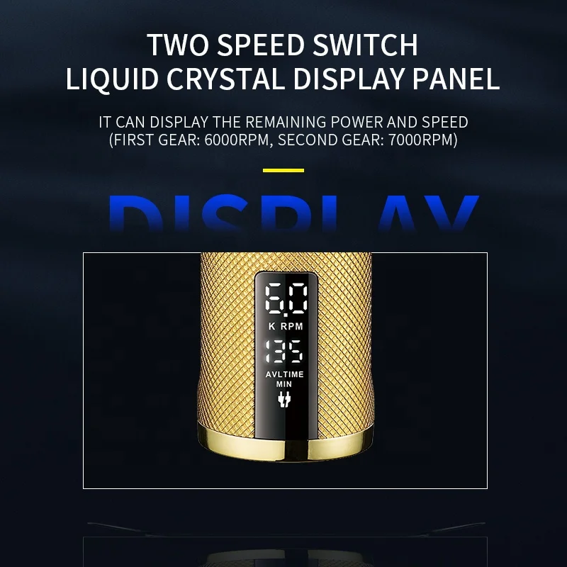 Usb Digital Display Rechargeable Hair Clipper Kemei Km-5096 8 Limit Comb Steel Blade Metal Hair Cutting Machine For Man Electric