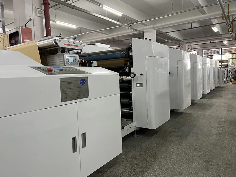 Full servo motors adhesive labels plastic film flexographic printer UV IR 1000mm 6 colors flexo printing machine