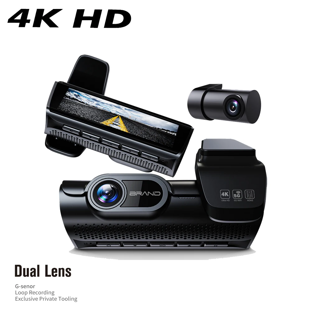 Manufacturer mini wifi gps 4k dashcam hd night vision front and rear dual lens 4k dash camera car dvr wifi gps 4k dash cam