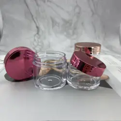 Акция 20 г 30 г 1 унция ps Прозрачные пустые пластиковые маленькие косметические банки упаковочный контейнер для крема банка с rosegod серебристо-розовый