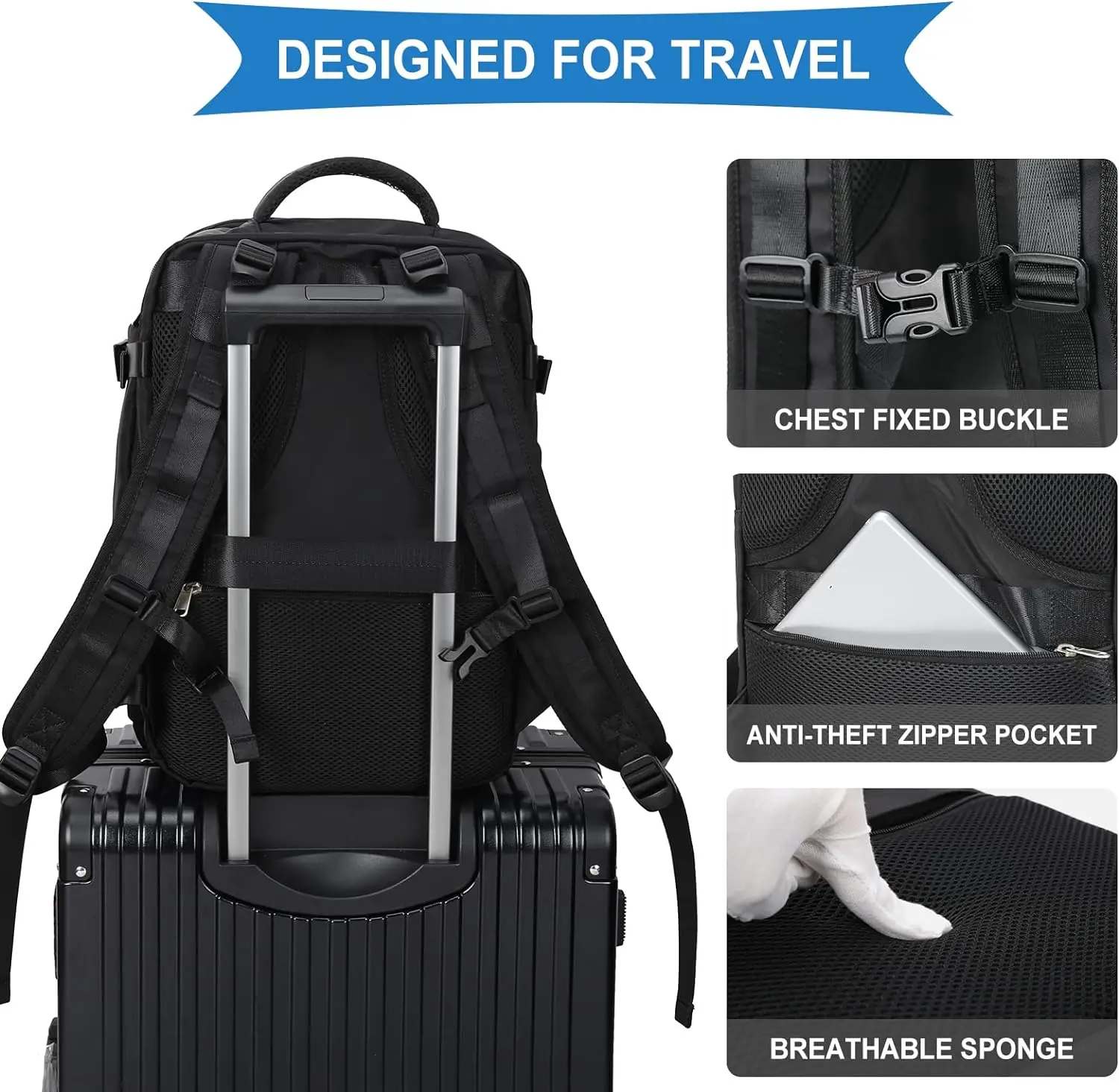 Large Travel Backpack For Women Men,Carry On Backpack,Hiking Backpack Waterproof Outdoor Sports Travel Essentials