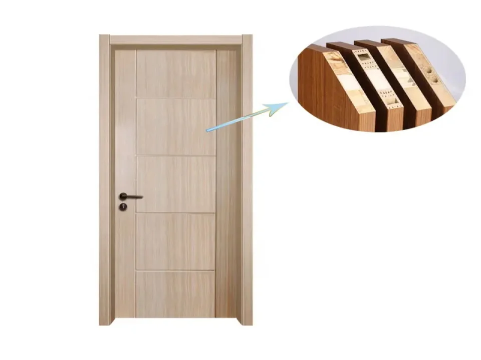 Cheap Price  Waterproof WPC Door Panel Door Skin China PVC Film Laminated Door