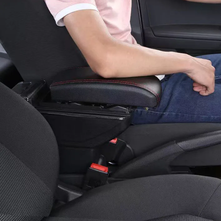 New design Black Car Center Console Armrest Storage Box with USB Charging for Volkswagen VW POLO