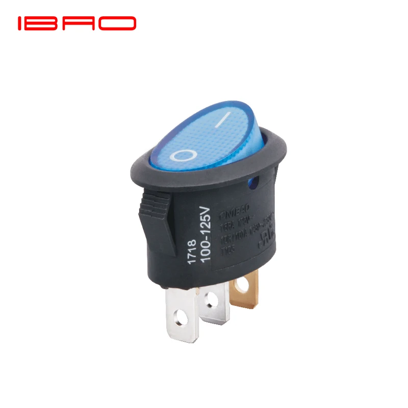 IBAO Factory Price Rocker Switch Oval Waterproof Electrical Switch T125 for Office Equipment