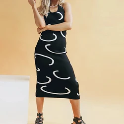 Wholesale YDL2467 Knitted dress hanging neck wool woven suspender long slim open back long skirt Maternity Skirt