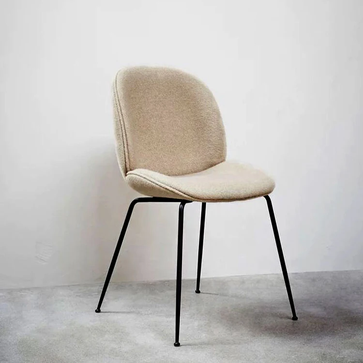 Factory Wholesale cheaper price dining room furniture Fabric velvet dining chair with black metal legs modern