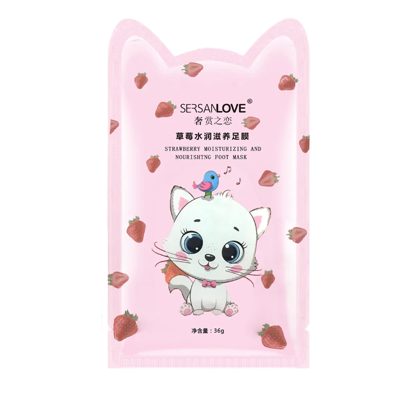 Sersanlove Strawberry Moisturizing Nourishing Foot Membrane Remover Peeling Mask Feet Dead Skin Care Exfoliating Foot Care Mask