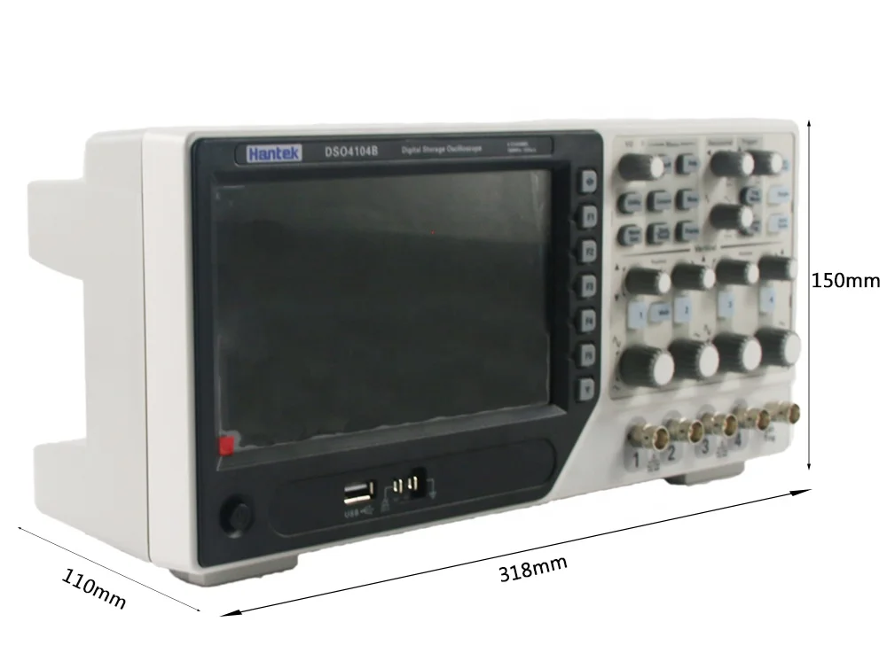 
Hantek DSO4104B Digital Storage Oscilloscope 4 Channels 100MHz 1GSa/s Record Length 64K 7' TFT LCD Bench Type Osciloscopio 