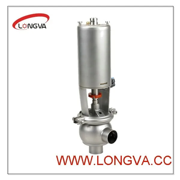 Sanitary Stainless Steel Pneumatic SIngles or Double Seat Flow Diversion Valve Cut-off/Reversing Stop Valve