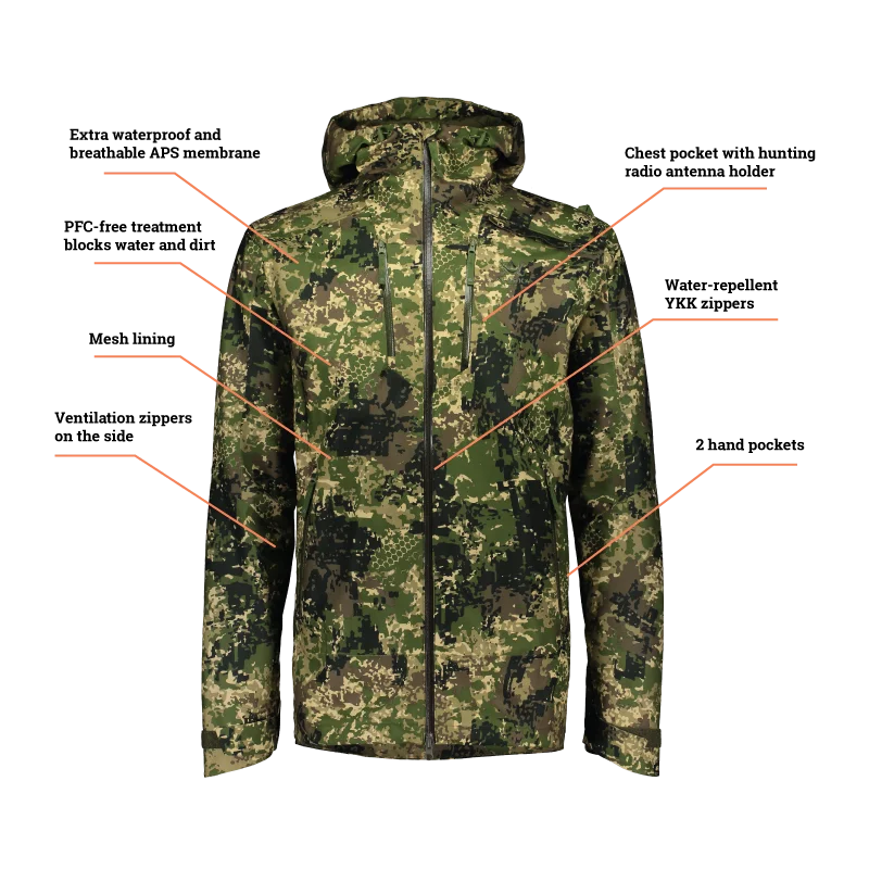 Green Digital Camouflage Hunting Clothes for Men Silent Water Resistant Hunting Suit Duck Deer Hunting Jacket and Pants Set