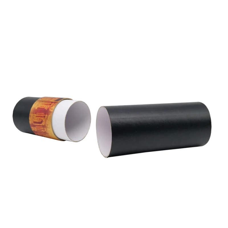 Factory design production empty kraft cylindrical packaging paper red wine cosmetics tube package box