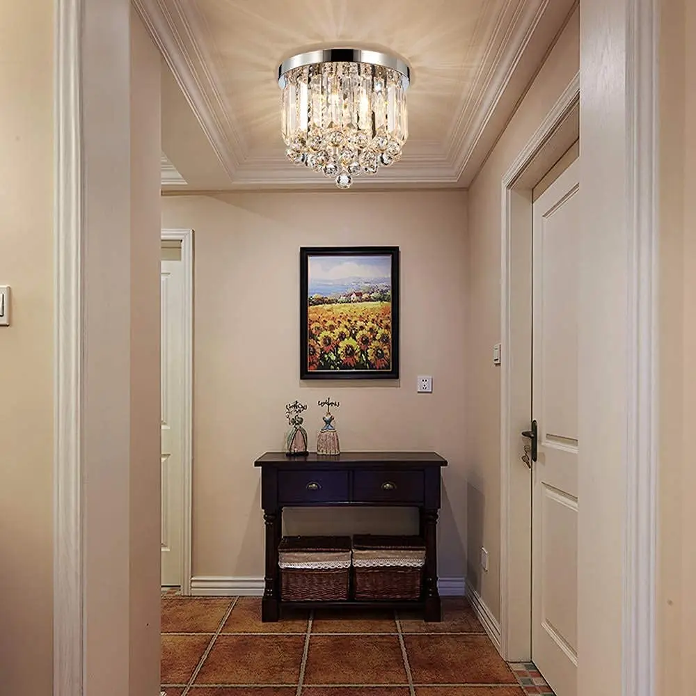 Маленькие Современные хрустальные люстры К9 3 светильника миниатюрный светодиодный Потолочный подвесной светильник для спальни