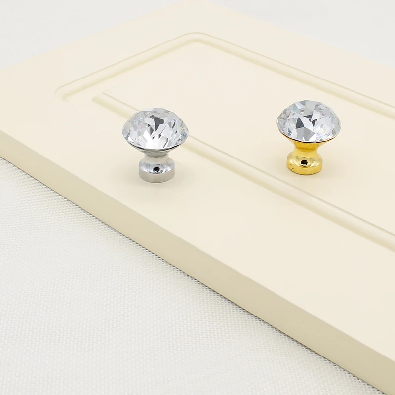 Luxury Style Modern Cabinet handle Crystal KGP Single Hole Zinc Alloy Hardware Knob Cabinet Pulls