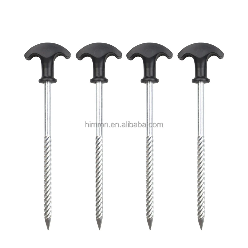 Outdoor Portable T-shaped Screw Tent Pegs Canopy Beach Windproof Nail Camping Tent Stakes