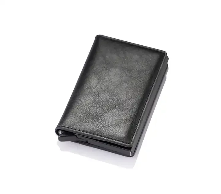 Carbon Fiber Credit Card Holder Wallets Men Brand Rfid Black Magic Trifold Leather Slim Mini Wallet Small Money Bag Male Purses