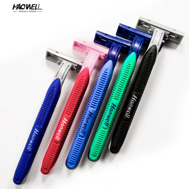 HW-B229GL Hot sale twin blade razor imported blade disposable 2 blade razors for man wet shaving