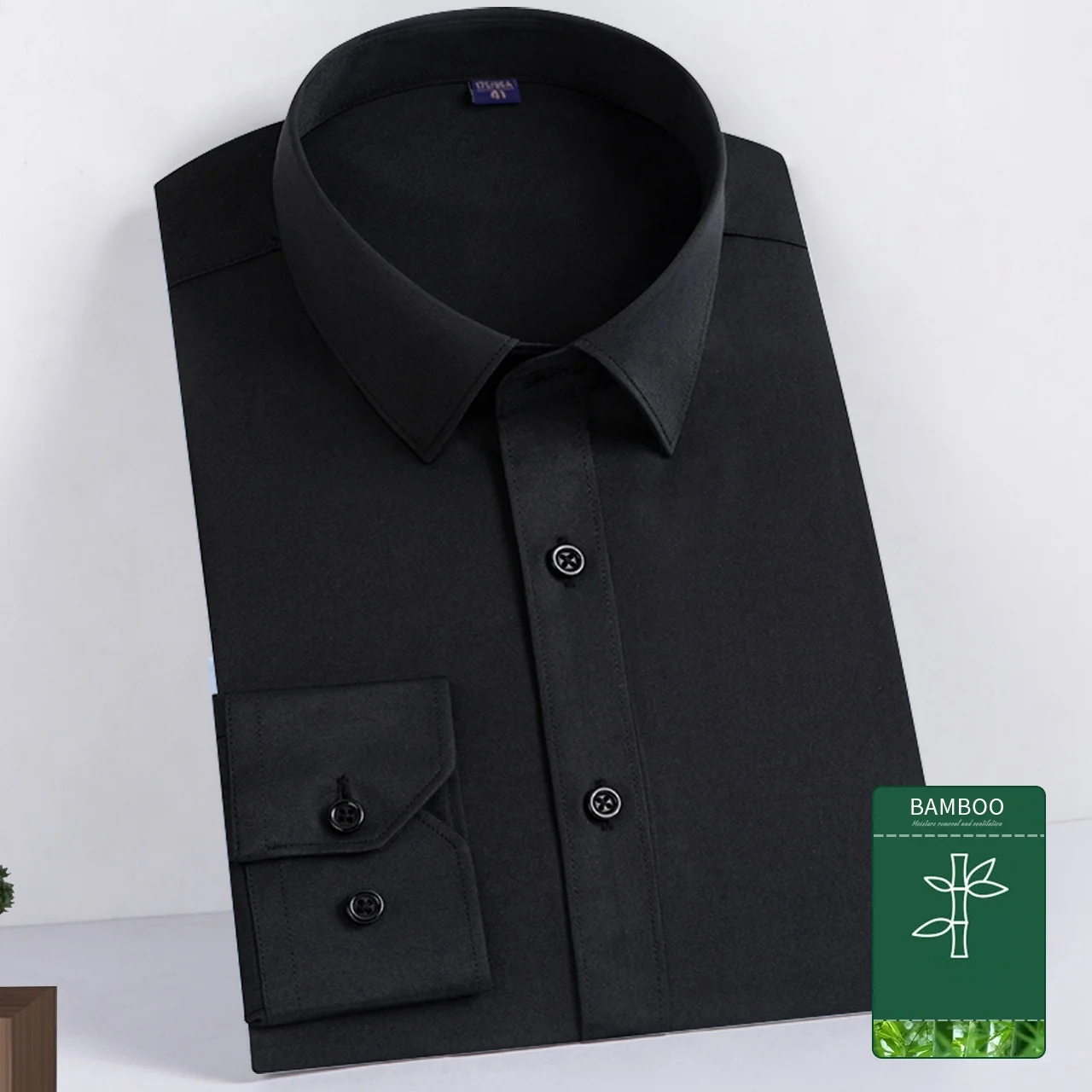 Мужская рубашка из бамбукового волокна Jinteng летняя дышащая и классная белая Повседневная с длинными рукавами для юристов деловая мужская