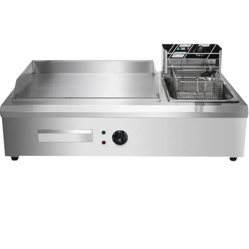 Commercial electric steamer teppanyaki ground stall baking cold noodle machine Fryer all-in-one teppanyaki squid fried rice