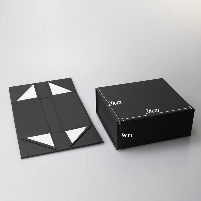 Картонные роскошные черные магнитные складные упаковочные коробки под заказ, коробка для обуви с логотипом