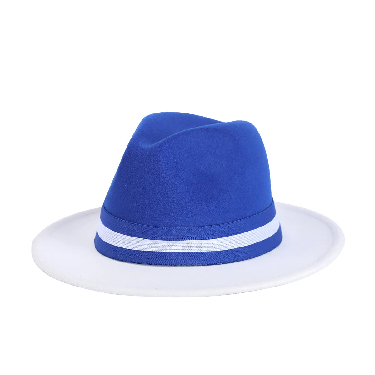 new colors High Quality Wholesale Wool Felt Fedora Hat 2 tone hats wide brim Fedoras