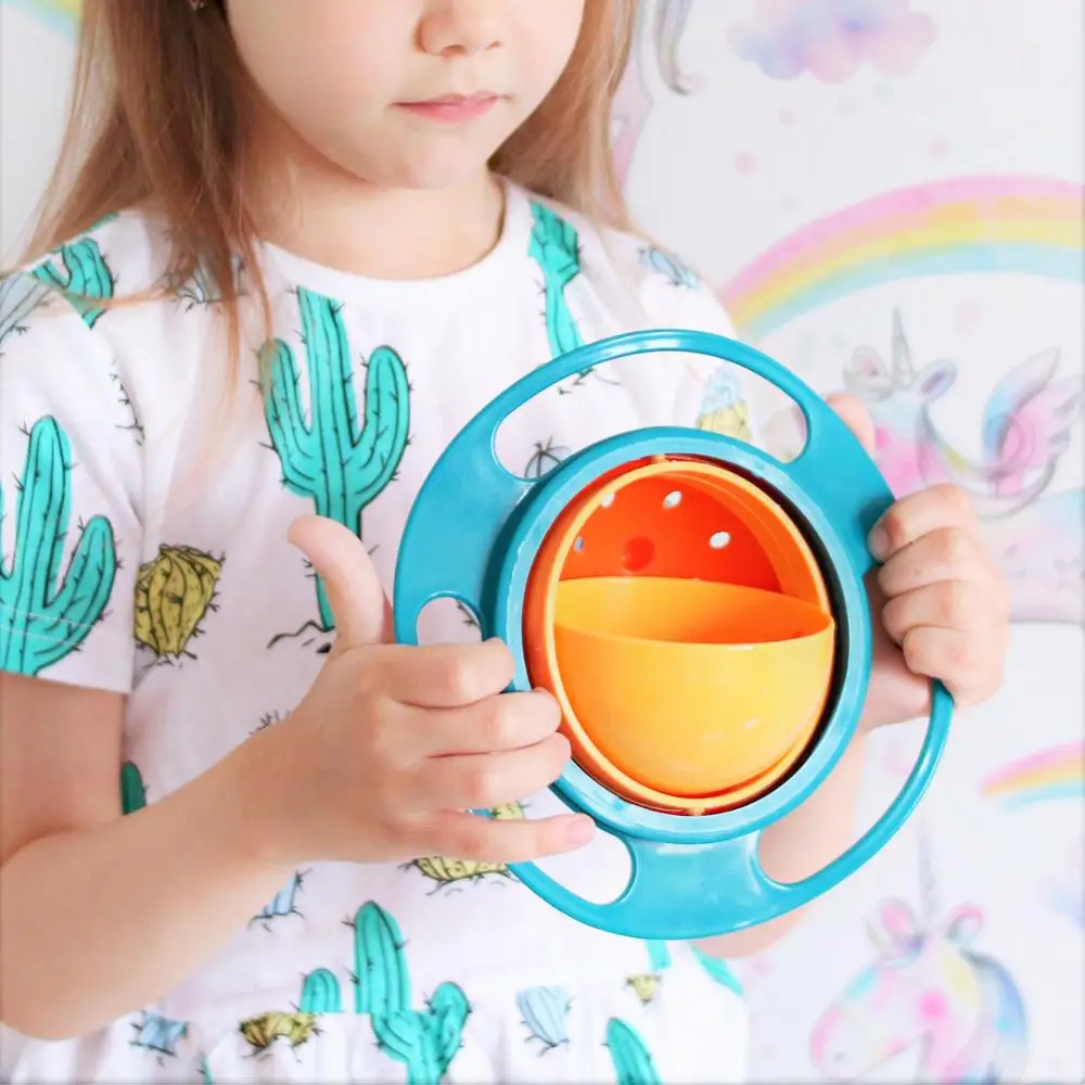 New Baby Infant Baby Feeding Toddlers Toy Bowl Dishes for Kids Boys Girls Non Spill Proof Universal Rotate Food Snacks Baby Bowl