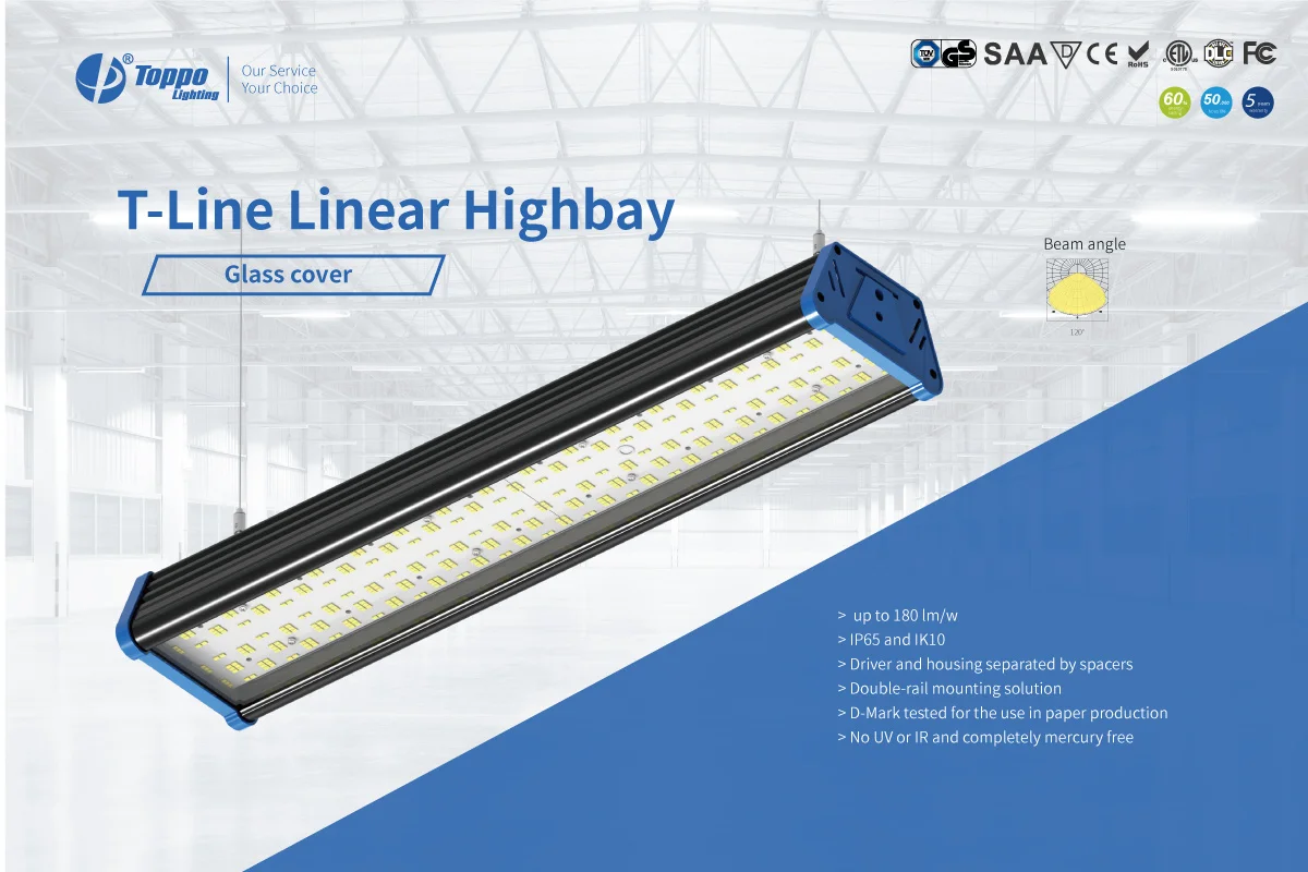 Toppo ce cb saa led high bay light 500w commercial lighting industrial industrial led linear high bay light for warehouse
