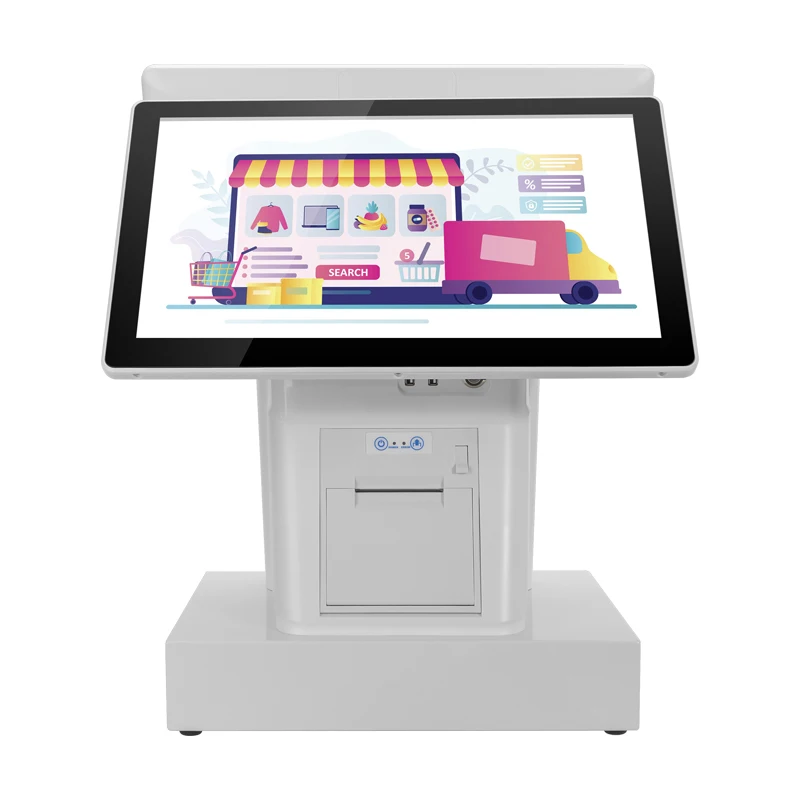 Licon 15/15.6  inch cash register self service pos system cinema / movie ticket vending machine with QR/barcode scanner/NFC
