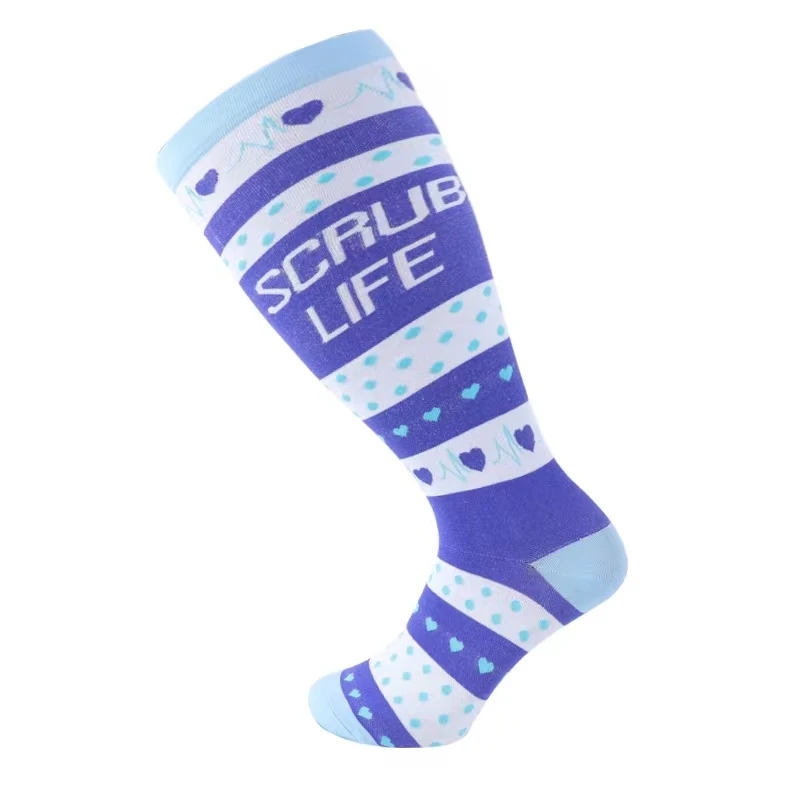 5-20 Mmhg High Quality Wholesale Unisex Breathable Cycling Novelty  Knee High Nursing Sport Running Compression  fat Socks