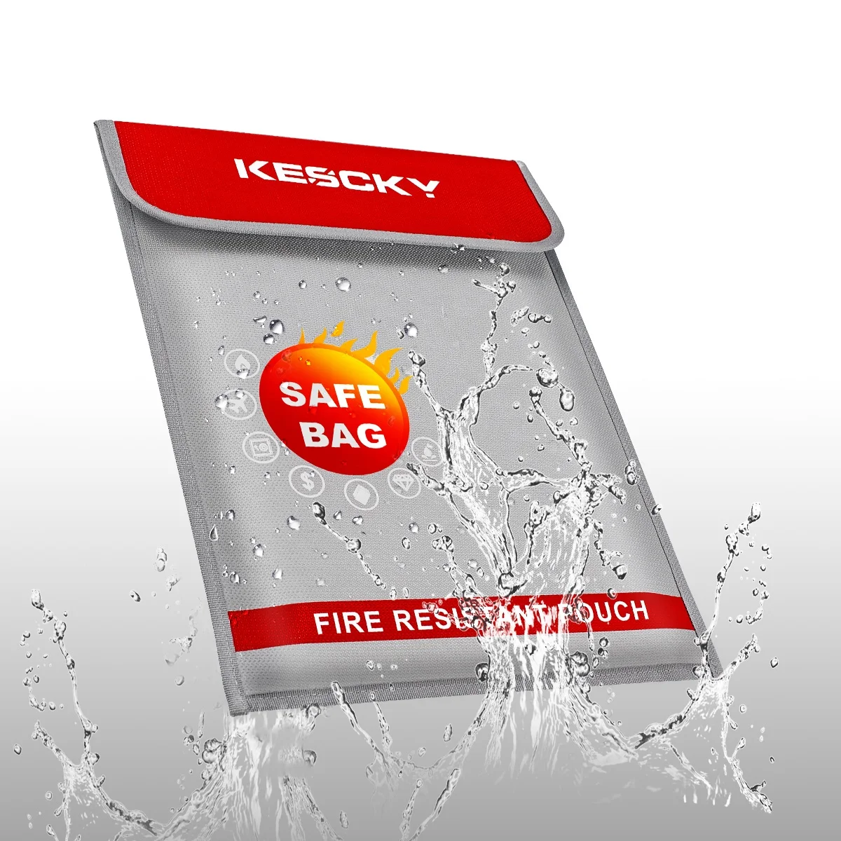 
 Огнестойкая сумка с силиконовым покрытием, огнестойкая безопасная сумка для хранения документов  