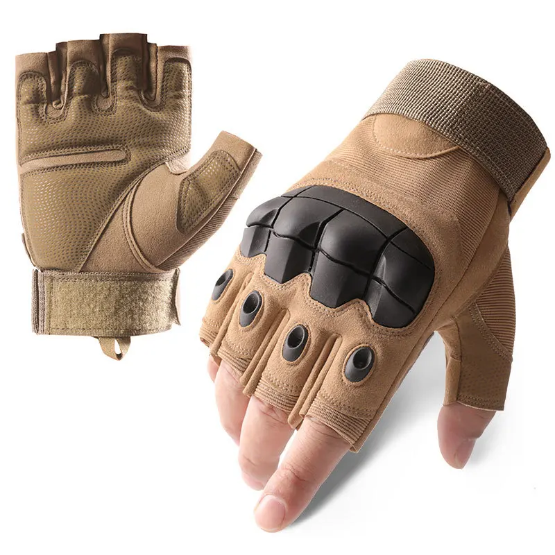 Wholesale Fingerless Motorcycle Riding Gloves Crash Resistant Safety Tactical Gloves Rescue Out Door Training Climbing Gloves