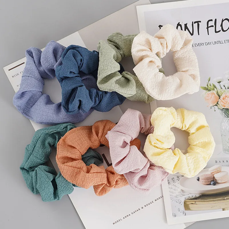 2312 Simple personality thread cloth scallop leather band candy color sweet everything with large size circle head rope tied pon